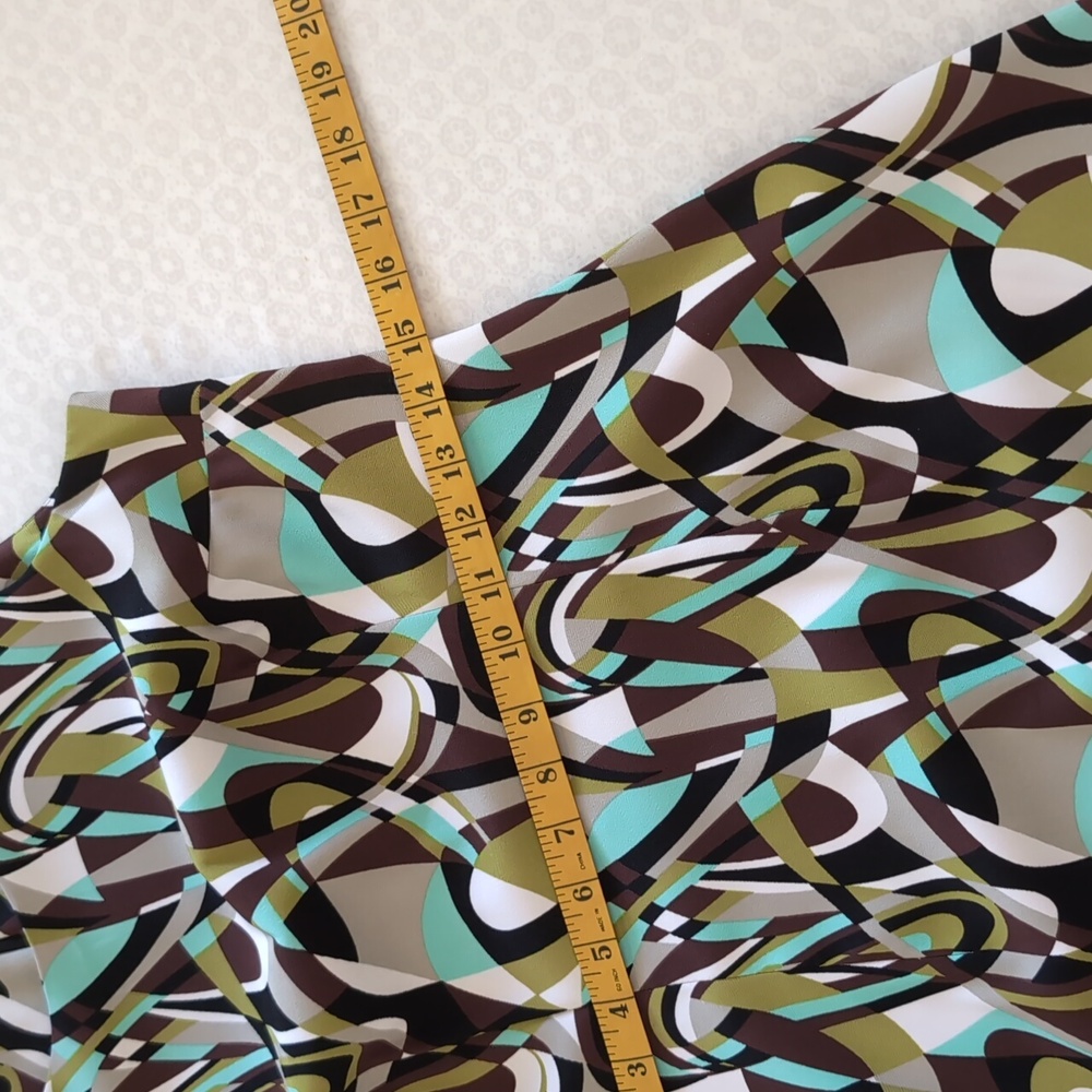Connected Petite Sheath Dress Sz6P Geometric Sleeveless Zip-up EUC Poly/Spandex - Picture 10 of 12